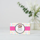 Carte De Visite Panier cadeau coloré festif (Debout devant)