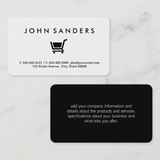 Carte De Visite Panier / Commerce électronique (Devant / Derrière)