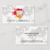 Carte De Visite Panier d'Achat | Logo de Commerce Électronique | M (Devant / Derrière)