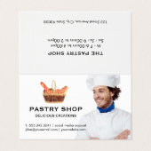 Carte De Visite Panier de baguettes | Chef (Extérieur déplié)