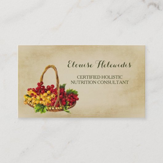 Carte De Visite Panier de fruits Holistic Nutrition Consultant Cod (Devant)