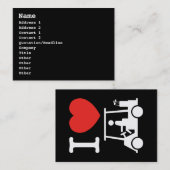 Carte De Visite Panier de golf I Heart (Love) (Devant / Derrière)