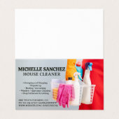 Carte De Visite Panier de nettoyage pour femme de ménage (Extérieur déplié)