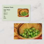 Carte De Visite Panier de raisins verts (Devant / Derrière)