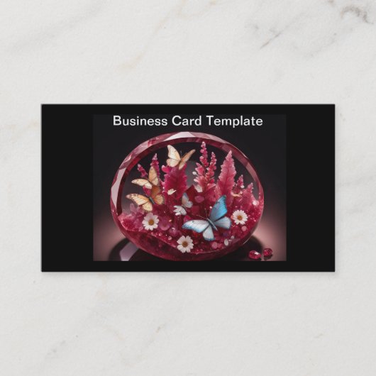 Carte de visite panier de rubis en cristal de papi (Devant)