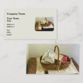 Carte De Visite Panier de tissu et de ruban de mesure (Devant / Derrière)