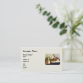 Carte De Visite Panier de tissu et de ruban de mesure (Debout devant)