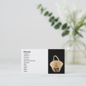 Carte De Visite Panier en osier sur l'arrière - plan noir (Debout devant)