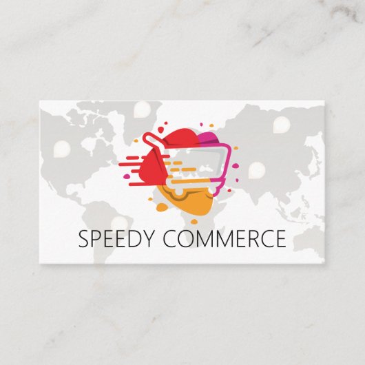 Carte De Visite Panier | Logo de commerce électronique | World Wid (Devant)