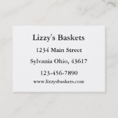 Carte De Visite Paniers (Dos)