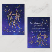 Carte De Visite Panneau 3D Gemini - Zodiac - Symbole astrologique (Devant / Derrière)