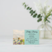 Carte De Visite Panneau Boulangerie Bicyclette bleue (Debout devant)