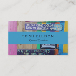 Carte De Visite Panneau coloré Welcome Island Carribean