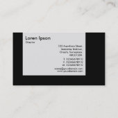 Carte De Visite Panneau - Couleurs - Art Déco - Noir (Dos)