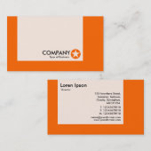 Carte De Visite Panneau - Couleurs - Étoile - Orange (Devant / Derrière)