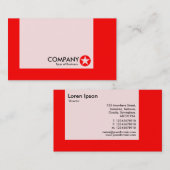 Carte De Visite Panneau - Couleurs - Étoile - Rouge (Devant / Derrière)
