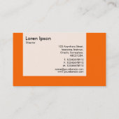 Carte De Visite Panneau - Couleurs - Orange (Dos)