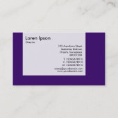 Carte De Visite Panneau - Couleurs - Violet profond (Dos)