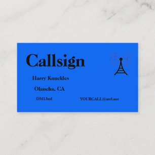 Carte De Visite Panneau d'appel radio amateur bleu
