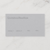 Carte De Visite panneau d'ascenseur (Dos)