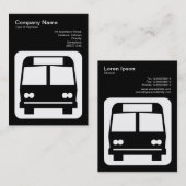 Carte De Visite Panneau de bus - Blanc sur noir (Devant / Derrière)