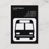 Carte De Visite Panneau de bus - Blanc sur noir (Dos)
