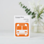 Carte De Visite Panneau de bus - Orange en blanc (Debout devant)