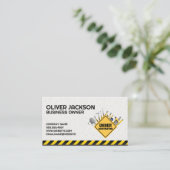 Carte De Visite Panneau de construction et outils matériels (Debout devant)