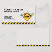 Carte De Visite Panneau de construction et outils matériels (Devant / Derrière)