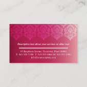 Carte De Visite Panneau de damassé d'Ombre de framboise (Dos)