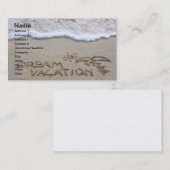 Carte De Visite Panneau de plage de vacances de rêve (Devant / Derrière)