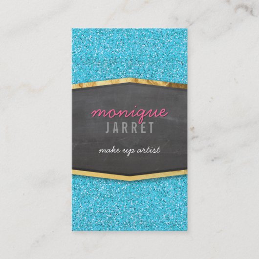 Carte De Visite Panneau de tableau doré GLAMOROUS parties scintill (Devant)