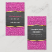 Carte De Visite Panneau de tableau doré GLAMOROUS parties scintill (Devant / Derrière)