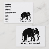 Carte De Visite Panneau de trekking des éléphants asiatiques devan (Devant / Derrière)