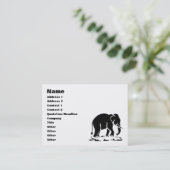 Carte De Visite Panneau de trekking des éléphants asiatiques devan (Debout devant)