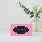 Carte De Visite Panneau décoratif 01 - Noir - Rose (Debout devant)