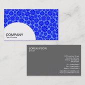 Carte De Visite Panneau demi-cercle - 8 pétales - Tons de bleu (Devant / Derrière)