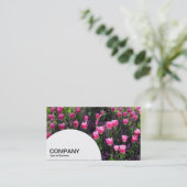 Carte De Visite Panneau demi-cercle - Lit de tulipes roses (Debout devant)