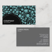 Carte De Visite Panneau demi-cercle (points) - 090512 - Vert bleu  (Devant / Derrière)