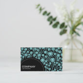 Carte De Visite Panneau demi-cercle (points) - 090512 - Vert bleu  (Debout devant)