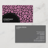 Carte De Visite Panneau demi-cercle (points) - 8 Pétales - Rose (Devant / Derrière)