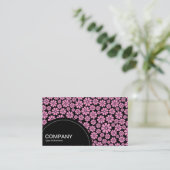 Carte De Visite Panneau demi-cercle (points) - 8 Pétales - Rose (Debout devant)