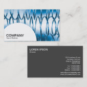 Carte De Visite Panneau demi-cercle - Ressorts bleu (Devant / Derrière)