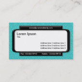 Carte De Visite Panneau élégant - Cyan Embossed Texture (Dos)