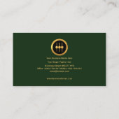Carte De Visite Panneau élégant d'égaliseur d'or de vert vert (Dos)