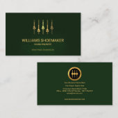 Carte De Visite Panneau élégant d'égaliseur d'or de vert vert (Devant / Derrière)