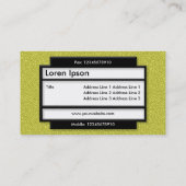 Carte De Visite Panneau élégant II - Texture Embossée Jaune (Dos)