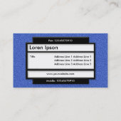 Carte De Visite Panneau élégant II - Texture en relief bleu (Dos)