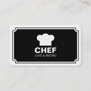 Carte De Visite Panneau élégant - Noir (Eggshell)