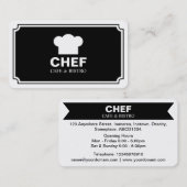 Carte De Visite Panneau élégant - Noir (Eggshell) (Devant / Derrière)